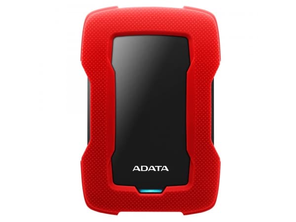 ADATA HD330 - Harddisk - 1 TB - ekstern (bærbar) - USB 3.1 - 256-bit AES - rød