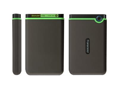Transcend StoreJet 25M3 - Harddisk - 1 TB - ekstern (bærbar) - 2.5" - USB 3.1 Gen 1 - 256-bit AES - jerngrå