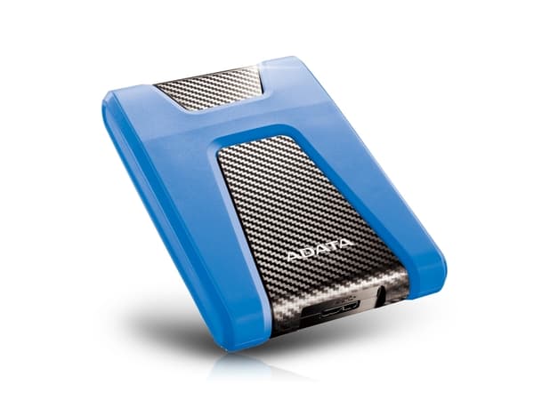 ADATA DashDrive Durable HD650 - Harddisk - 1 TB - ekstern (bærbar) - 2.5" - USB 3.1 - 256-bit AES - blå