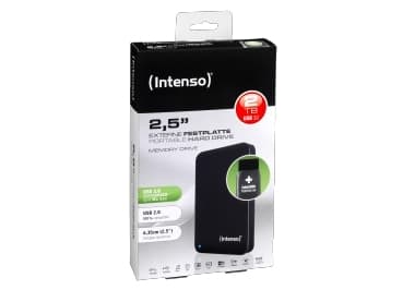 Intenso Memory Drive - Harddisk - 2 TB - ekstern (bærbar) - 2.5" - USB 3.0 - 5400 rpm - buffer: 8 MB - svart