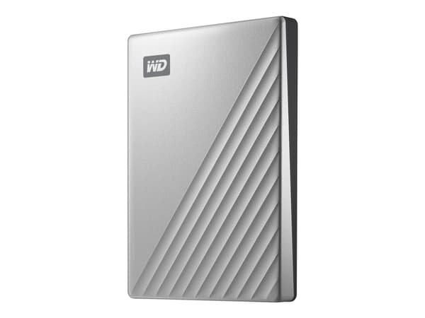 WD My Passport Ultra WDBC3C0010BSL - Hårddisk - krypterad - 1 TB - extern (bärbar) - USB 3.0 (USB-C stikforbindelse) - 256-bit AES - silver
