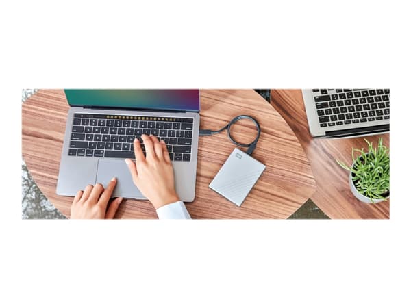 WD My Passport Ultra for Mac WDBPMV0040BSL - Hårddisk - krypterad - 4 TB - extern (bärbar) - USB 3.0 (USB-C stikforbindelse) - 256-bit AES - silver