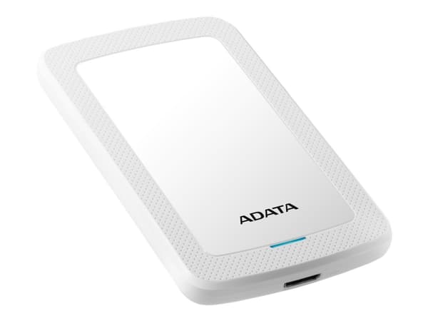 ADATA HV300 - Harddisk - 1 TB - ekstern (bærbar) - USB 3.1 - 256-bit AES - hvit