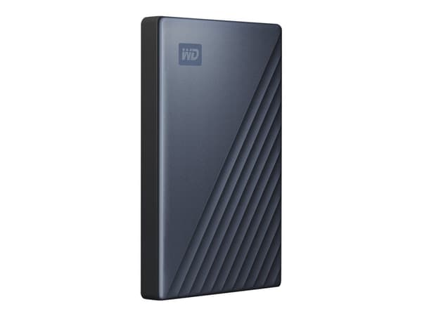WD My Passport Ultra WDBC3C0020BBL - Harddisk - kryptert - 2 TB - ekstern (bærbar) - USB 3.0 (USB-C kontakt) - 256-bit AES - blå