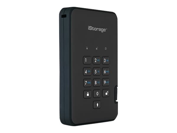 iStorage diskAshur² - Harddisk - kryptert - 500 GB - ekstern (bærbar) - USB 3.1 Gen 1 - 5400 rpm - buffer: 8 MB - 256-bit AES, FIPS 197 - fantomsvart
