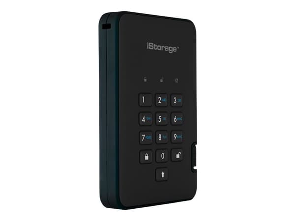 iStorage diskAshur² - Harddisk - kryptert - 500 GB - ekstern (bærbar) - USB 3.1 Gen 1 - 5400 rpm - buffer: 8 MB - 256-bit AES, FIPS 197 - fantomsvart