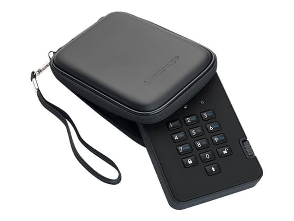 iStorage diskAshur² - Harddisk - kryptert - 500 GB - ekstern (bærbar) - USB 3.1 Gen 1 - 5400 rpm - buffer: 8 MB - 256-bit AES, FIPS 197 - fantomsvart