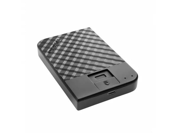 Verbatim Fingerprint Secure - Harddisk - kryptert - 2 TB - ekstern (bærbar) - USB 3.1 Gen 1 (USB-C kontakt) - 256-bit AES