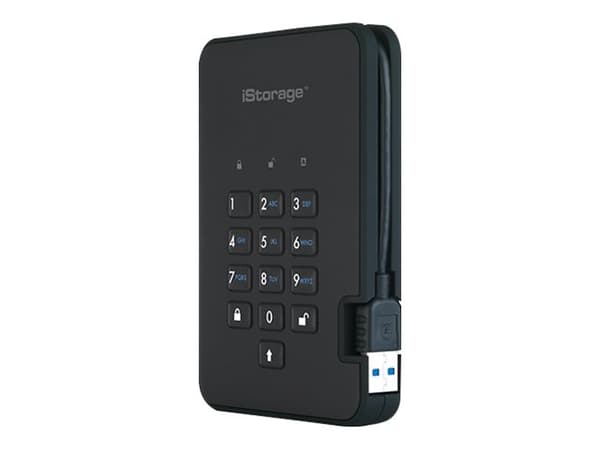 iStorage diskAshur² - SSD - kryptert - 1 TB - ekstern (bærbar) - USB 3.1 - FIPS 197, 256-bit AES-XTS - fantomsvart - TAA-samsvar