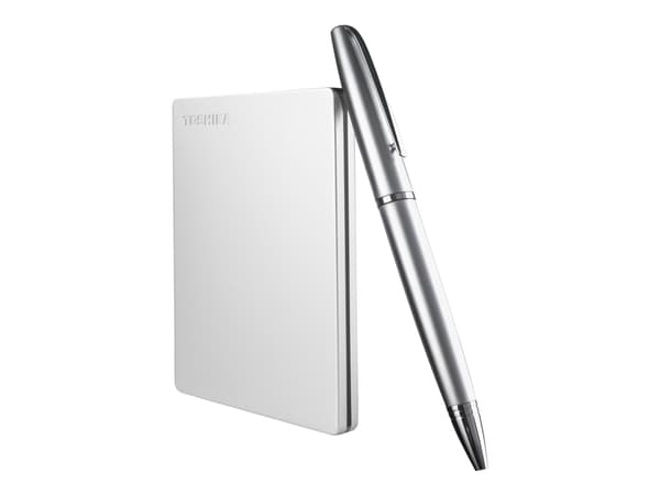 Toshiba Canvio Slim - Harddisk - 2 TB - ekstern (bærbar) - 2.5" - USB 3.2 Gen 1 - sølv