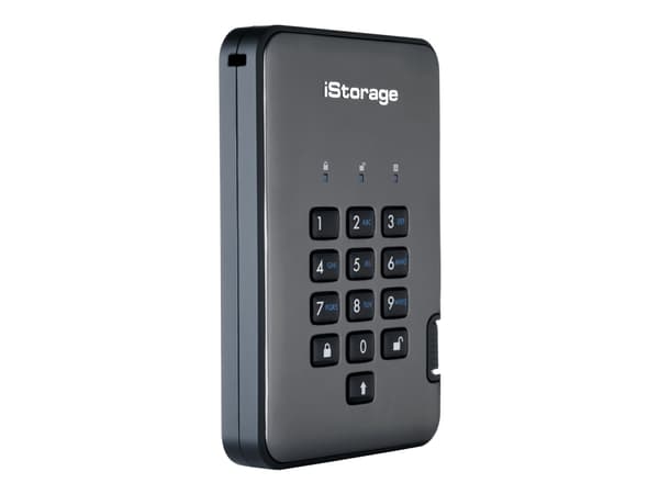 iStorage diskAshur PRO² - Harddisk - kryptert - 500 GB - ekstern (bærbar) - USB 3.1 - FIPS 197, 256-bits SHA, 256-bit AES-XTS - TAA-samsvar