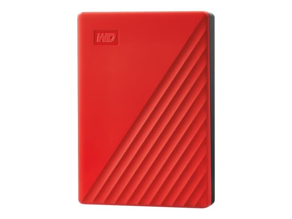 WD My Passport WDBPKJ0040BRD - Harddisk - kryptert - 4 TB - ekstern (bærbar) - USB 3.2 Gen 1 - 256-bit AES - rød