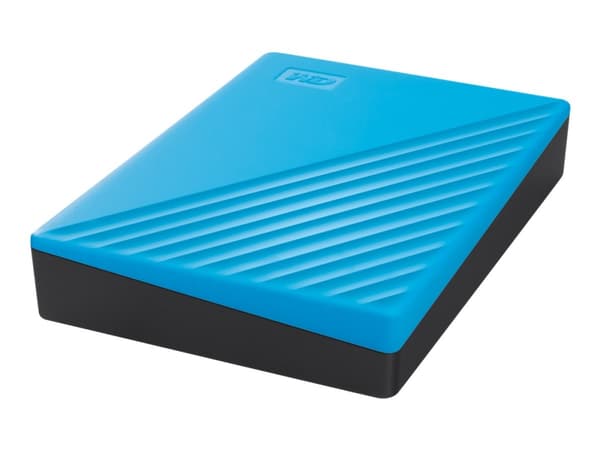 WD My Passport WDBPKJ0040BBL - Hårddisk - krypterad - 4 TB - extern (bärbar) - USB 3.2 Gen 1 - 256-bitars AES - blå