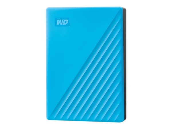WD My Passport WDBPKJ0040BBL - Hårddisk - krypterad - 4 TB - extern (bärbar) - USB 3.2 Gen 1 - 256-bitars AES - blå
