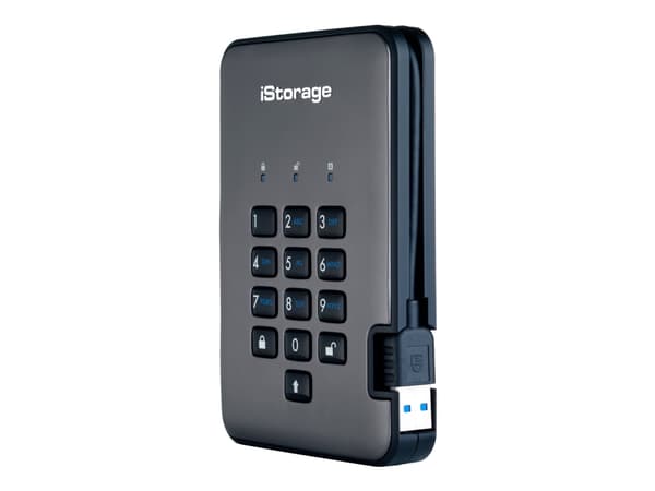 iStorage diskAshur PRO² - SSD - krypterat - 512 GB - extern (portabel) - USB 3.1 - FIPS 197, 256-bit SHA, 256-bit AES-XTS - TAA-kompatibel