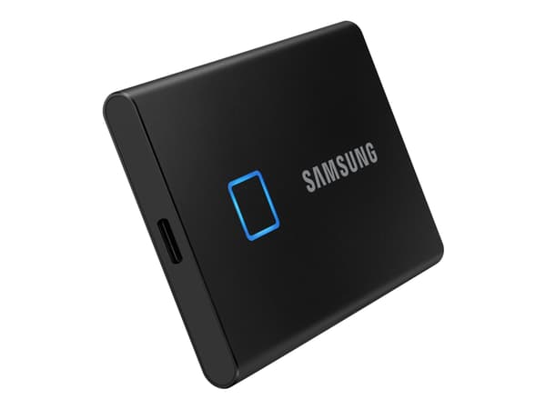 Samsung T7 Touch MU-PC2T0K - SSD - krypterat - 2 TB - extern (portabel) - USB 3.2 Gen 2 (USB-C kontakt) - 256 bitars AES - svart