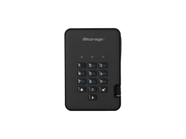 iStorage diskAshur 2, 2 TB, 3.2 Gen 1 (3.1 Gen 1), 5400 RPM, Svart