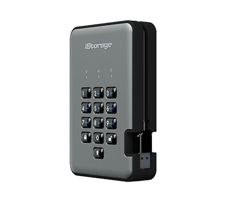 iStorage diskAshur PRO2 , 5 TB, 3.2 Gen 1 (3.1 Gen 1), Svart