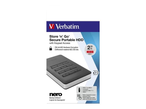 Verbatim Store ´n´ Go Secure Keypad USB 3.1 - 2TB Black