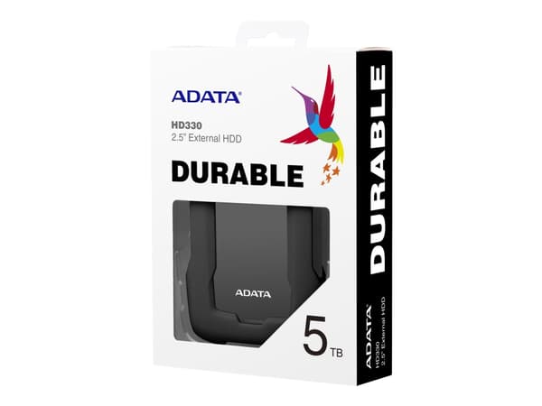 ADATA HD330 - Harddisk - 5 TB - ekstern (bærbar) - USB 3.1 - 256-bit AES - svart