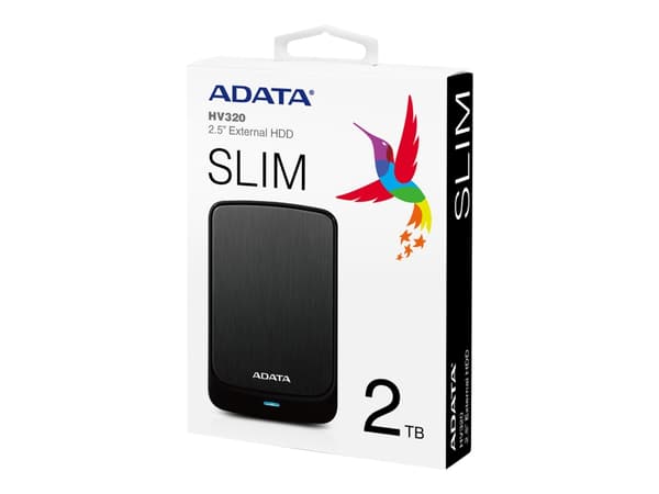 ADATA HV320 - Harddisk - 2 TB - ekstern (bærbar) - USB 3.1 - svart