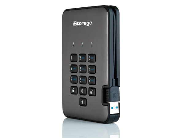 iStorage diskAshur PRO2, 2000 GB, USB A-tyyppi, 3.2 Gen 2 (3.1 Gen 2), 294 MB/s, 5 GT/s, Musta, Grafiitti