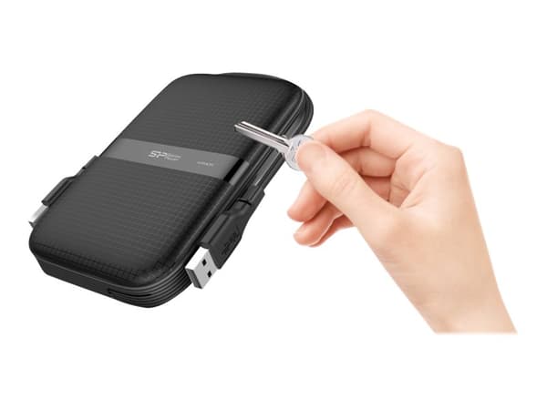 SILICON POWER Armor A60 - Harddisk - 2 TB - ekstern (bærbar) - 2.5" - USB 3.2 Gen 1 - svart