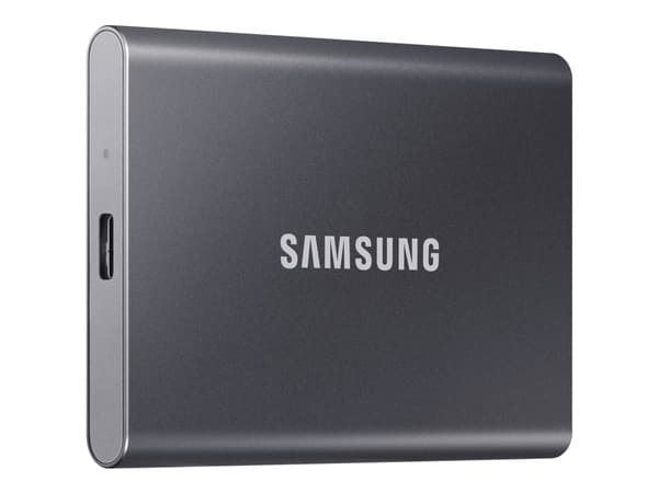 Samsung T7 MU-PC1T0T - SSD - krypterat - 1 TB - extern (portabel) - USB 3.2 Gen 2 (USB-C kontakt) - 256 bitars AES - Titan gray