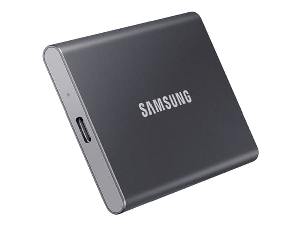 Samsung T7 MU-PC1T0T - SSD - krypterat - 1 TB - extern (portabel) - USB 3.2 Gen 2 (USB-C kontakt) - 256 bitars AES - Titan gray