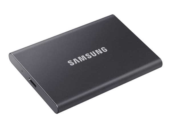 Samsung T7 MU-PC1T0T - SSD - krypterat - 1 TB - extern (portabel) - USB 3.2 Gen 2 (USB-C kontakt) - 256 bitars AES - Titan gray