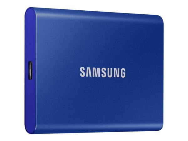 Samsung T7 MU-PC2T0H - SSD - krypterad - 2 TB - extern (bärbar) - USB 3.2 Gen 2 (USB-C-kontakt) - 256-bitars AES - indigo blue
