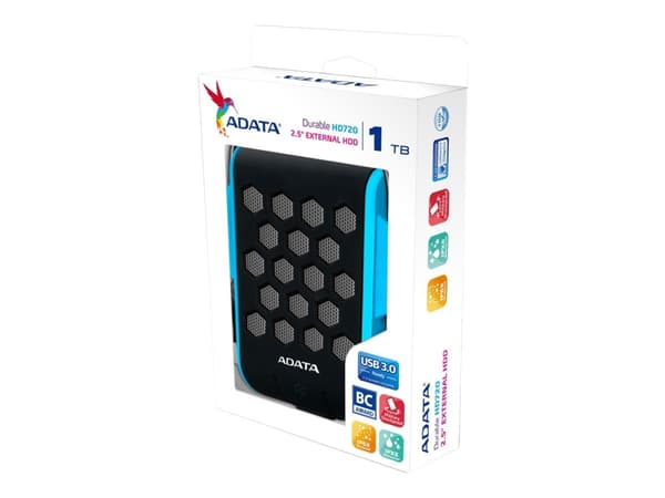 ADATA HD720 - Harddisk - 1 TB - ekstern (bærbar) - USB 3.1 - blå