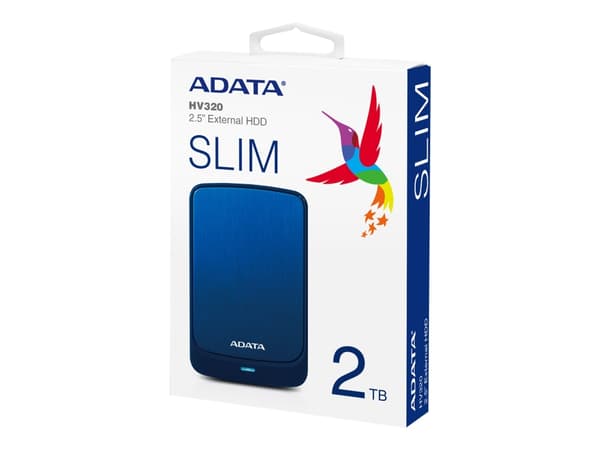 ADATA HV320 - Harddisk - 2 TB - ekstern (bærbar) - USB 3.1 - blå