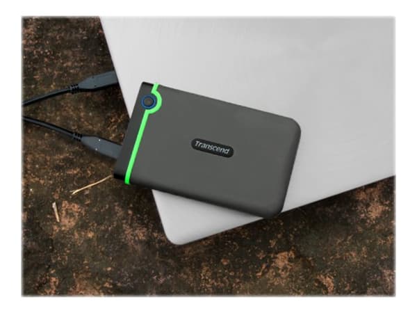 Transcend StoreJet 25M3C - Harddisk - 2 TB - ekstern (bærbar) - 2.5" - USB 3.1 Gen 1 - jerngrå
