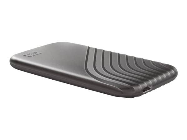 WD My Passport SSD WDBAGF5000AGY - SSD - kryptert - 500 GB - ekstern (bærbar) - USB 3.2 Gen 2 (USB-C kontakt) - 256-bit AES - romgrå