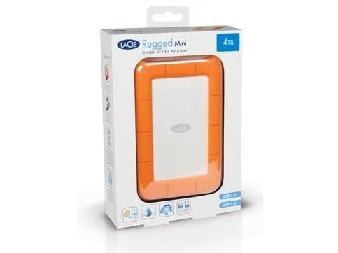 LaCie Rugged Mini - Hårddisk - 4 TB - extern (portabel) - USB 3.0 - 5400 rpm - 256 bitars AES - med Seagate Rescue Data Recovery