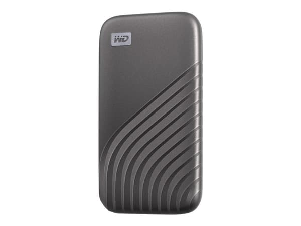 WD My Passport SSD WDBAGF0010BGY - SSD - krypterat - 1 TB - extern (portabel) - USB 3.2 Gen 2 (USB-C kontakt) - 256 bitars AES - rymdgrå
