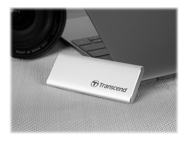 Transcend ESD240C - SSD - 240 GB - ekstern (bærbar) - M.2 - USB 3.1 Gen 2 (USB-C kontakt) - sølv