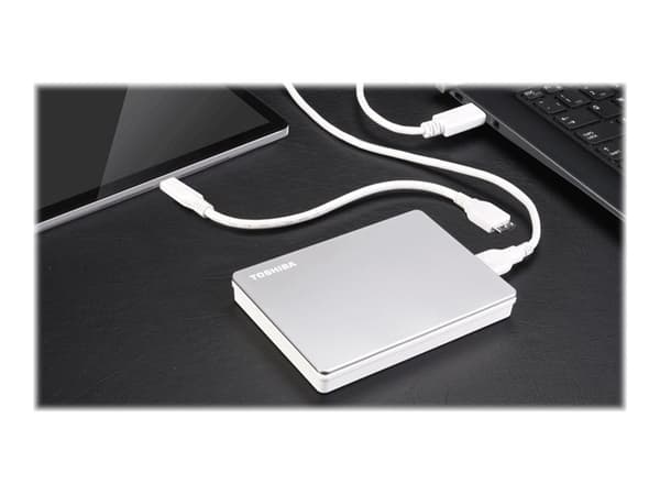 Toshiba Canvio Flex - Hårddisk - 4 TB - extern (bärbar) - 2,5" - USB 3.2 Gen 1 - silver