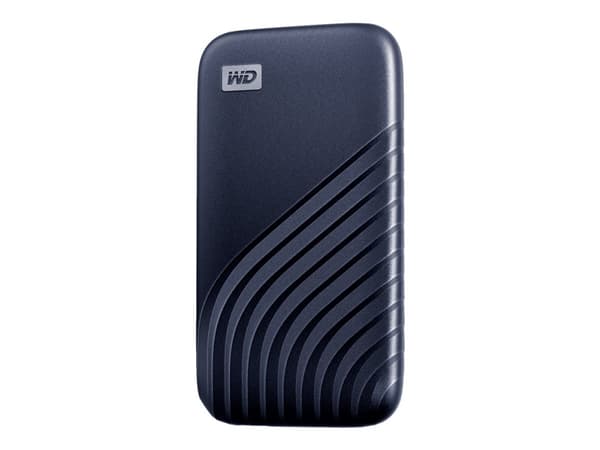 WD My Passport SSD WDBAGF5000ABL - SSD - kryptert - 500 GB - ekstern (bærbar) - USB 3.2 Gen 2 (USB-C kontakt) - 256-bit AES - midnattsblå