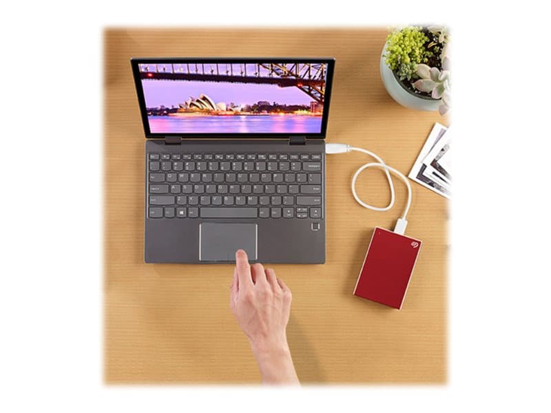 SEAGATE One Touch Potable 4TB USB 3.0 compatible with MAC and PC including data recovery service red