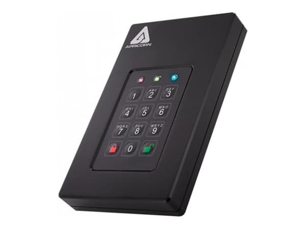 Apricorn Aegis Fortress L3 - Kiintolevy - salattu - 1 Tt - ulkoinen (kannettava) - USB 3.1 - puskuri: 8 Mt - 256-bittinen AES-XTS, FIPS 140-1, taso 3