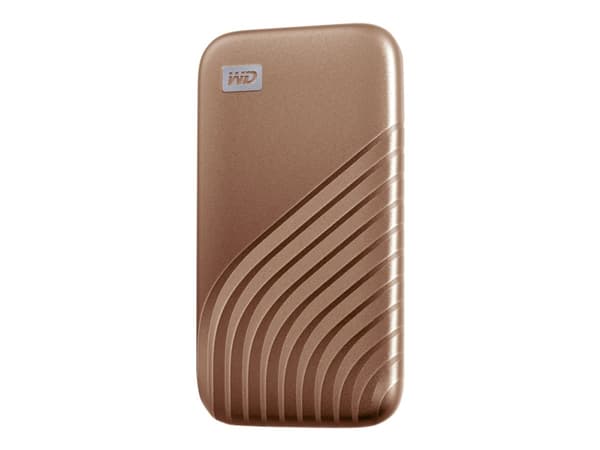 WD My Passport WDBAGF0020BGD - SSD - krypterat - 2 TB - extern (portabel) - USB 3.2 Gen 2 (USB-C kontakt) - 256 bitars AES - guld
