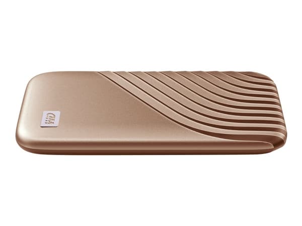 WD My Passport WDBAGF0020BGD - SSD - krypterat - 2 TB - extern (portabel) - USB 3.2 Gen 2 (USB-C kontakt) - 256 bitars AES - guld