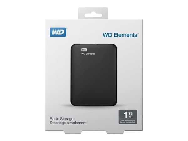 Western Digital WD Elements Portable, 1000 GB, 2.5", 3.2 Gen 1 (3.1 Gen 1), Musta