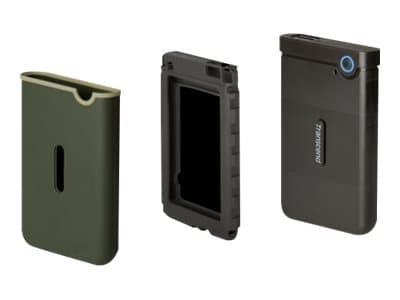 Transcend StoreJet 25M3 - Harddisk - 1 TB - ekstern (bærbar) - 2.5" - USB 3.1 Gen 1 - 256-bit AES - jerngrå