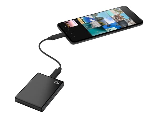 Seagate One Touch SSD STKG1000401 - SSD - 1 TB - ekstern (bærbar) - USB 3.0 (USB-C kontakt) - sølv - med Seagate Rescue Data Recovery