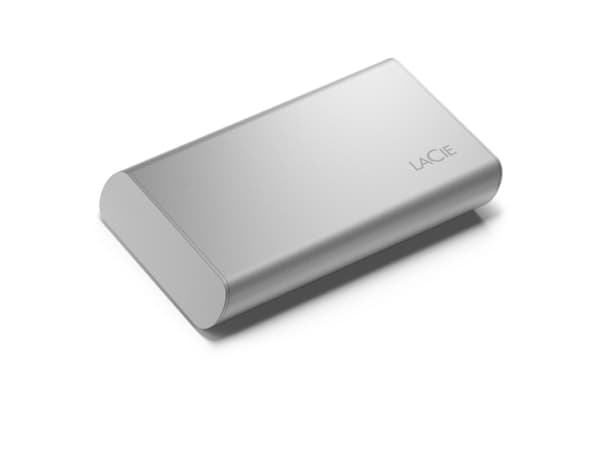 LaCie Portable SSD STKS1000400 - SSD - 1 TB - extern (bärbar) - USB (USB-C stikforbindelse) - månesølv - med Seagate Rescue Data Recovery