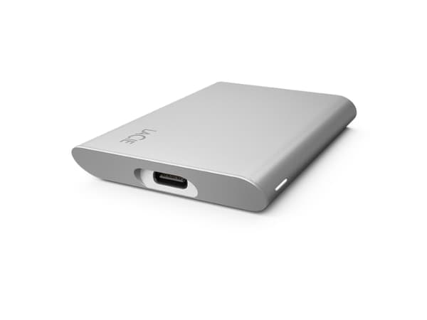 LaCie Portable SSD STKS1000400 - SSD - 1 TB - extern (bärbar) - USB (USB-C stikforbindelse) - månesølv - med Seagate Rescue Data Recovery