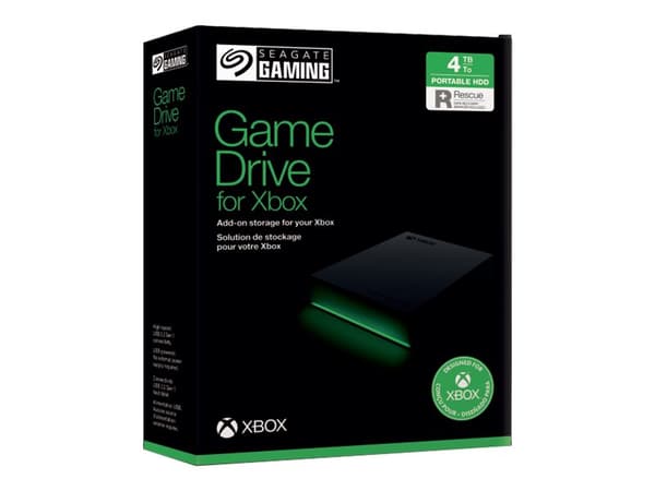 Seagate Game Drive for Xbox STKX4000402 - Kiintolevy - 4 TB - ekstern (bærbar) - USB 3.2 Gen 1 - keskim. 3 vuotta Seagate Rescue Data Recovery (tieto